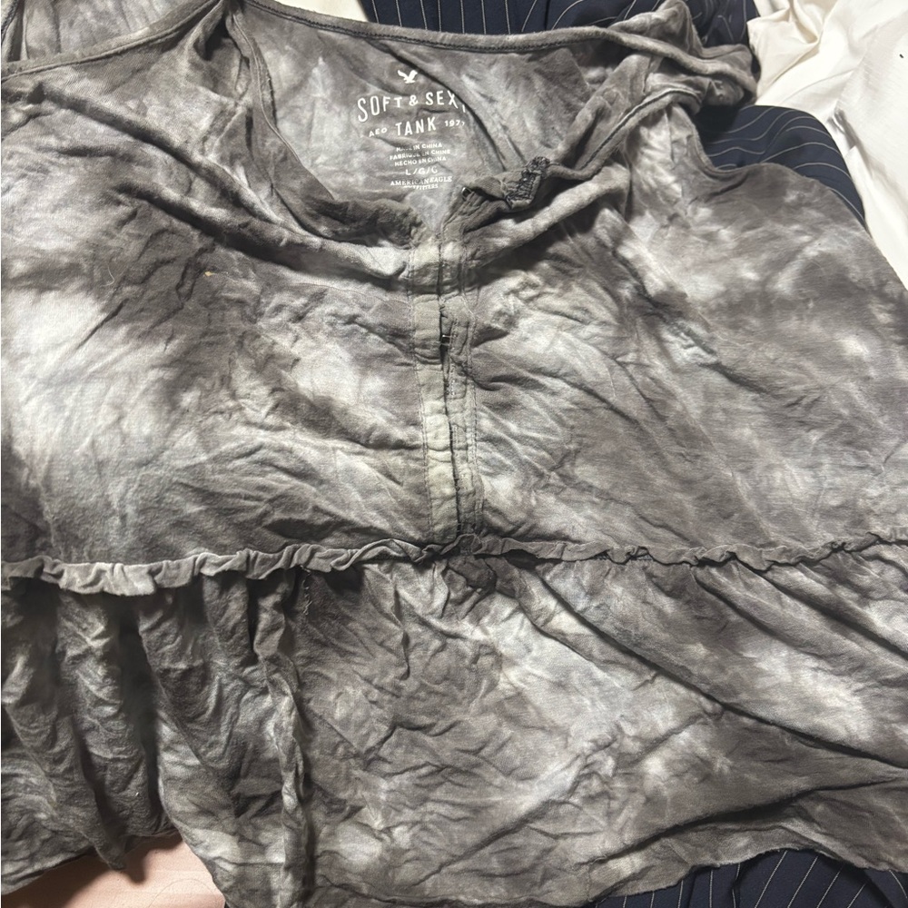 American Eagle Outfitters Soft & Sexy Gray Tank Top